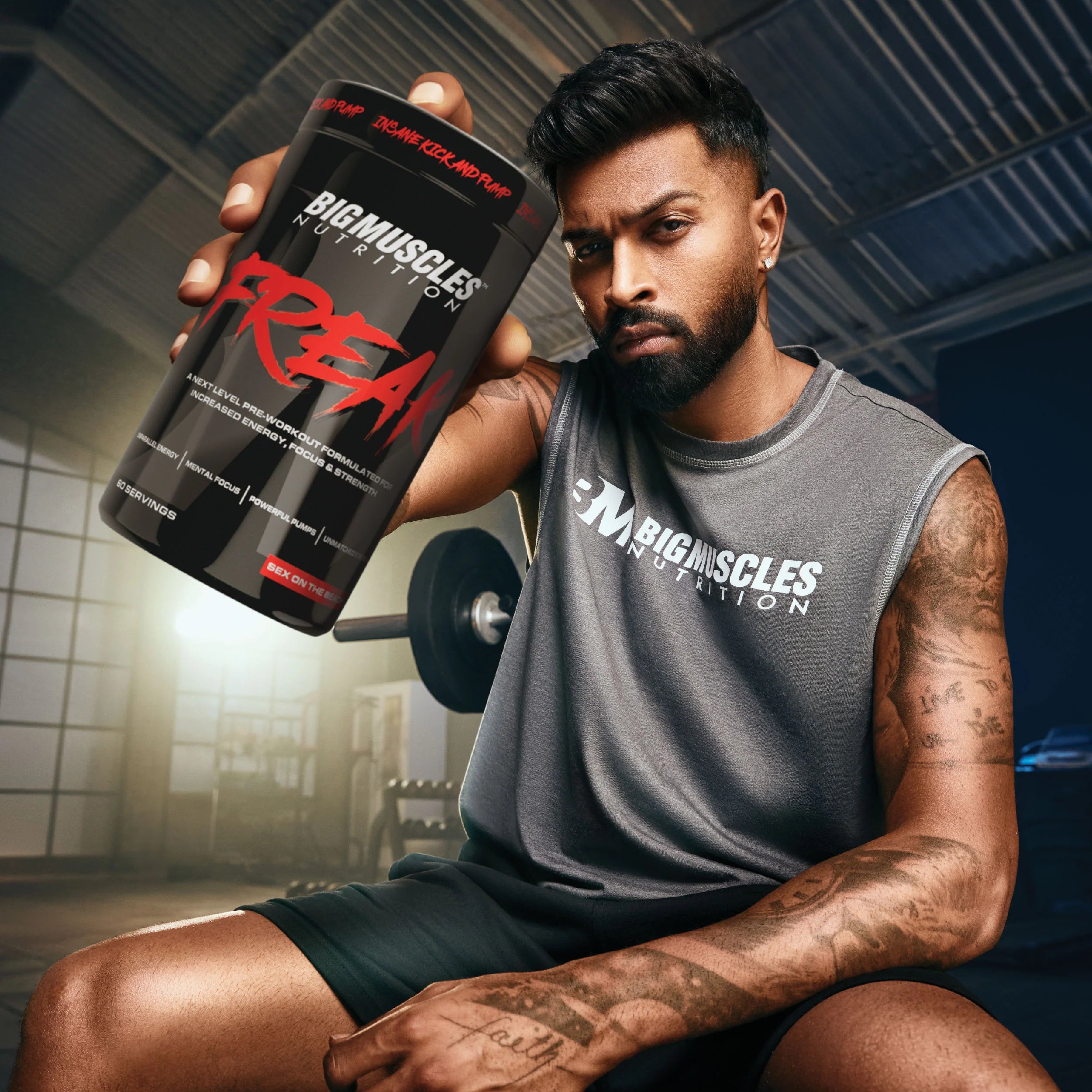 BM Freak Pre-Workout – Intense Energy & Focus Formula, 30 Servings, Sex On The Beach Flavour