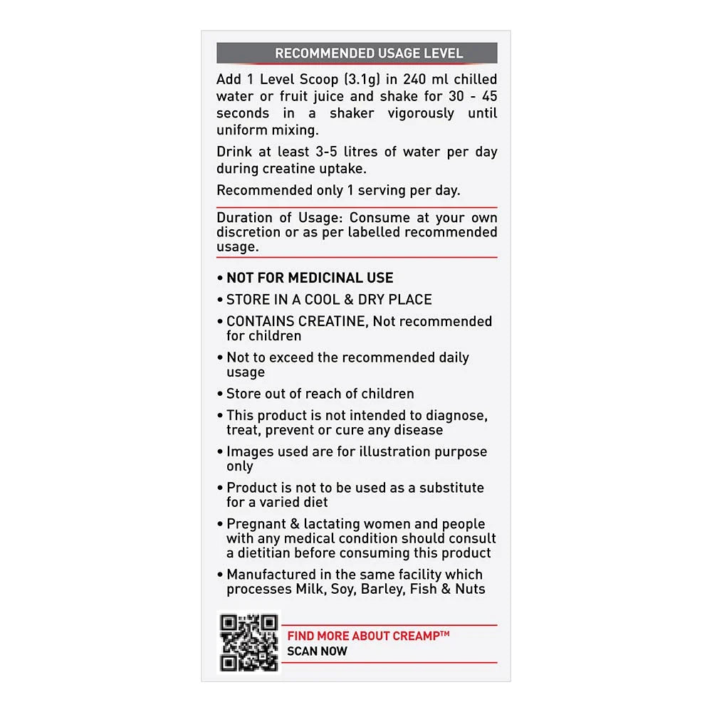 MuscleBlaze Creatine Monohydrate CreAMP, 250 g