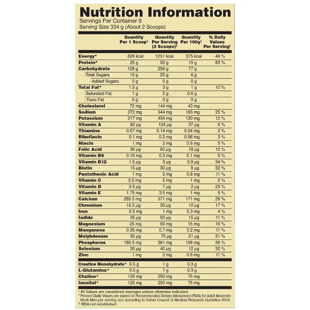 Optimum Nutrition (ON) Serious Mass Weight Gainer Powder (Vegetarian) - 3 Kg (6.6 Lb), Chocolate