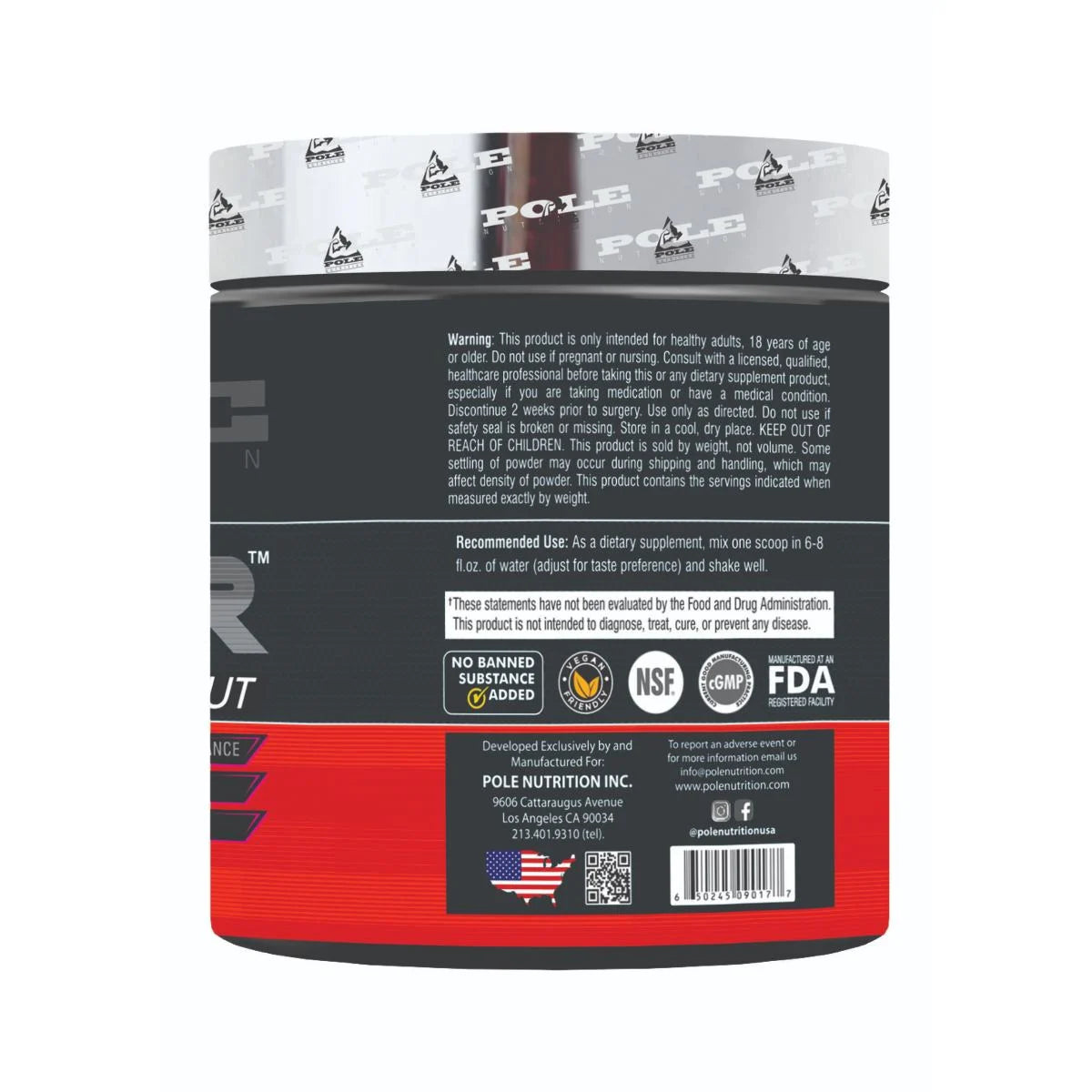 Pole Nutrition Teazer Pre-Workout - 272.16 gm (0.6 Lb), Tasty Watermelon