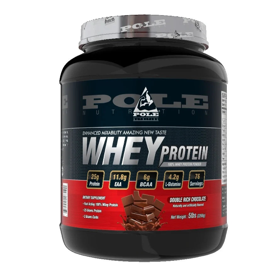 Pole Nutrition 100% Whey Protein - 2.26 Kg (5 Lb), Double Rich Chocolate