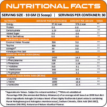 Bake Nutrition EAA (ESSENTIAL AMINO ACIDS) Intra Workout, 300gm, 30 servings