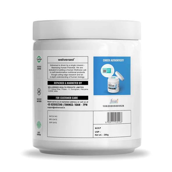 Wellcore – Micronised Creatine Monohydrate (250g, 83 Servings) | 100% Pure Creatine