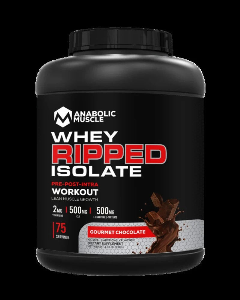 Anabolic Muscle Whey Ripped Isolate Protein Powder, 5lbs, Gourmet Chocolate