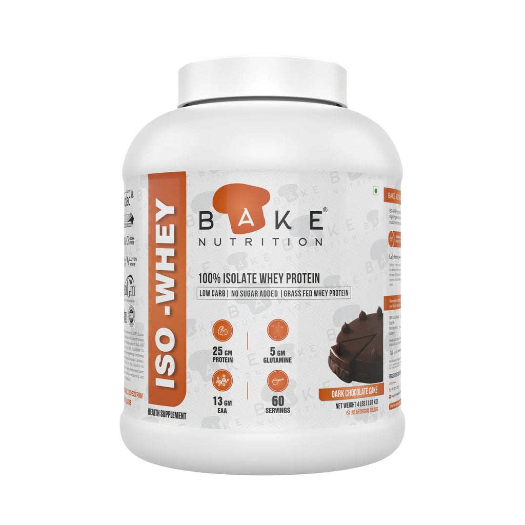Bake Nutrition ISO Whey, 4 lbs, Dark Chocolate Cake