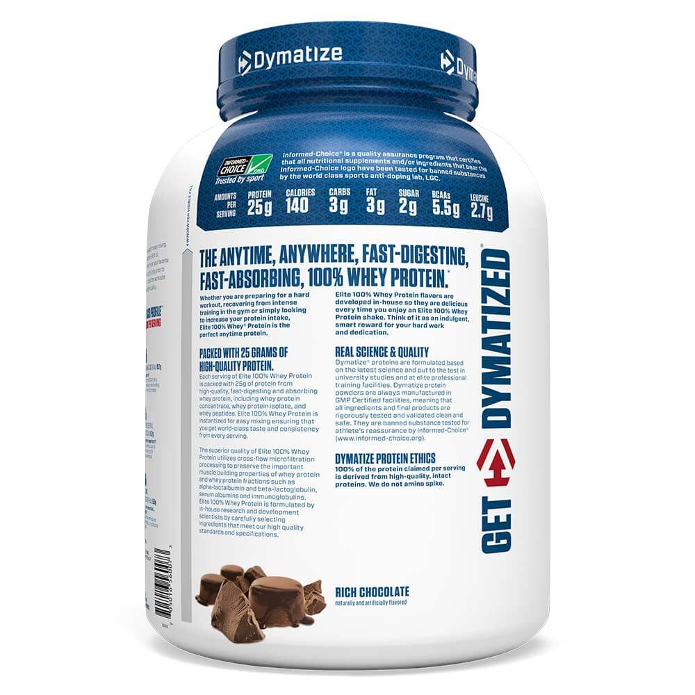 Dymatize Elite 100% Whey Protein, 2.27 kg (5 lb), Rich Chocolate