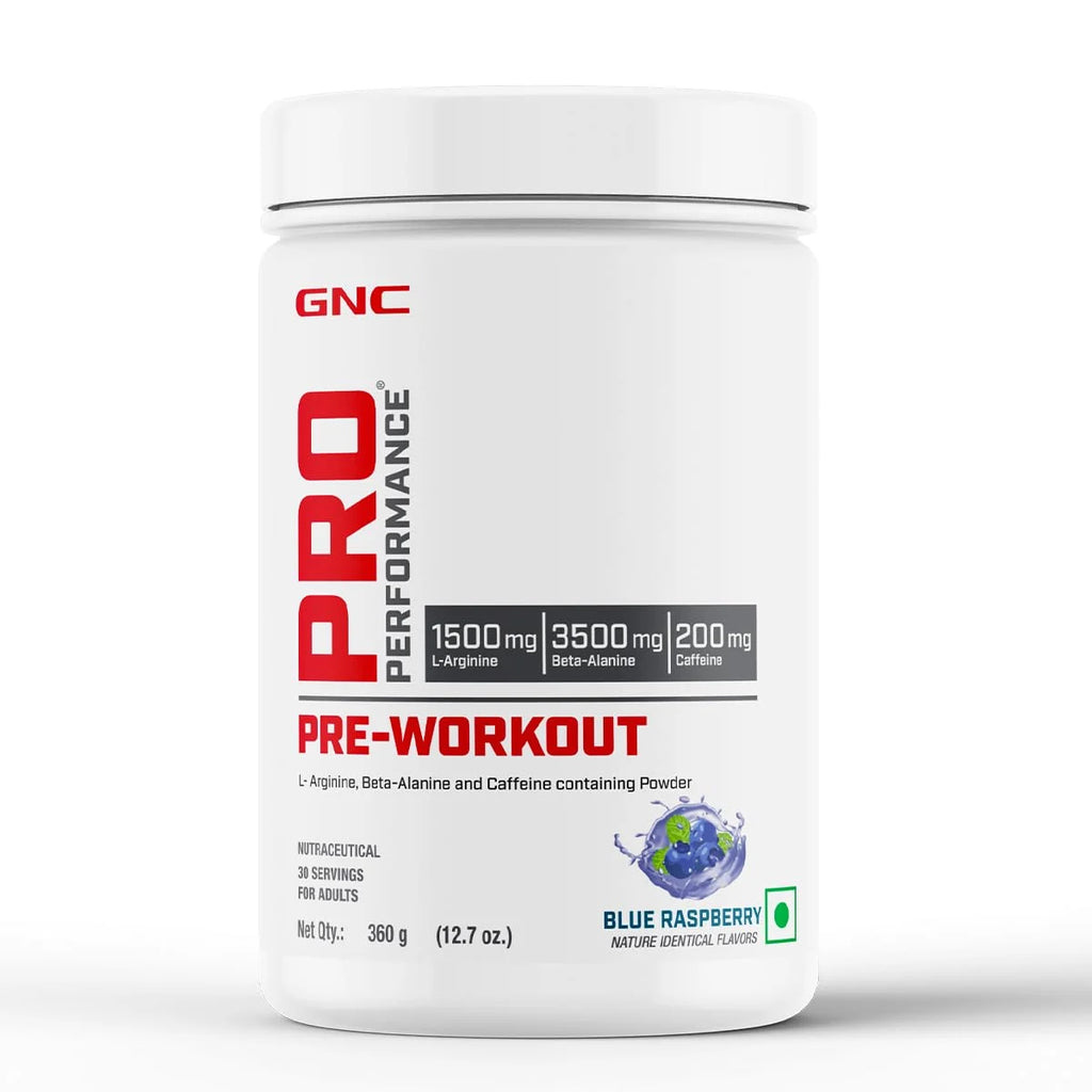 GNC Pro Performance Pre Workout - 358.34 gm (0.79 Lb), Blue Raspberry