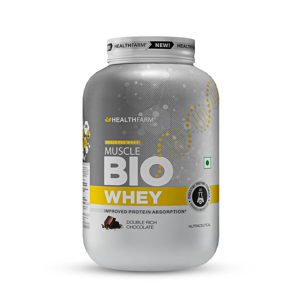 Healthfarm Muscle Bio Whey | Grass Fed Protein | Improved Protein Absorption