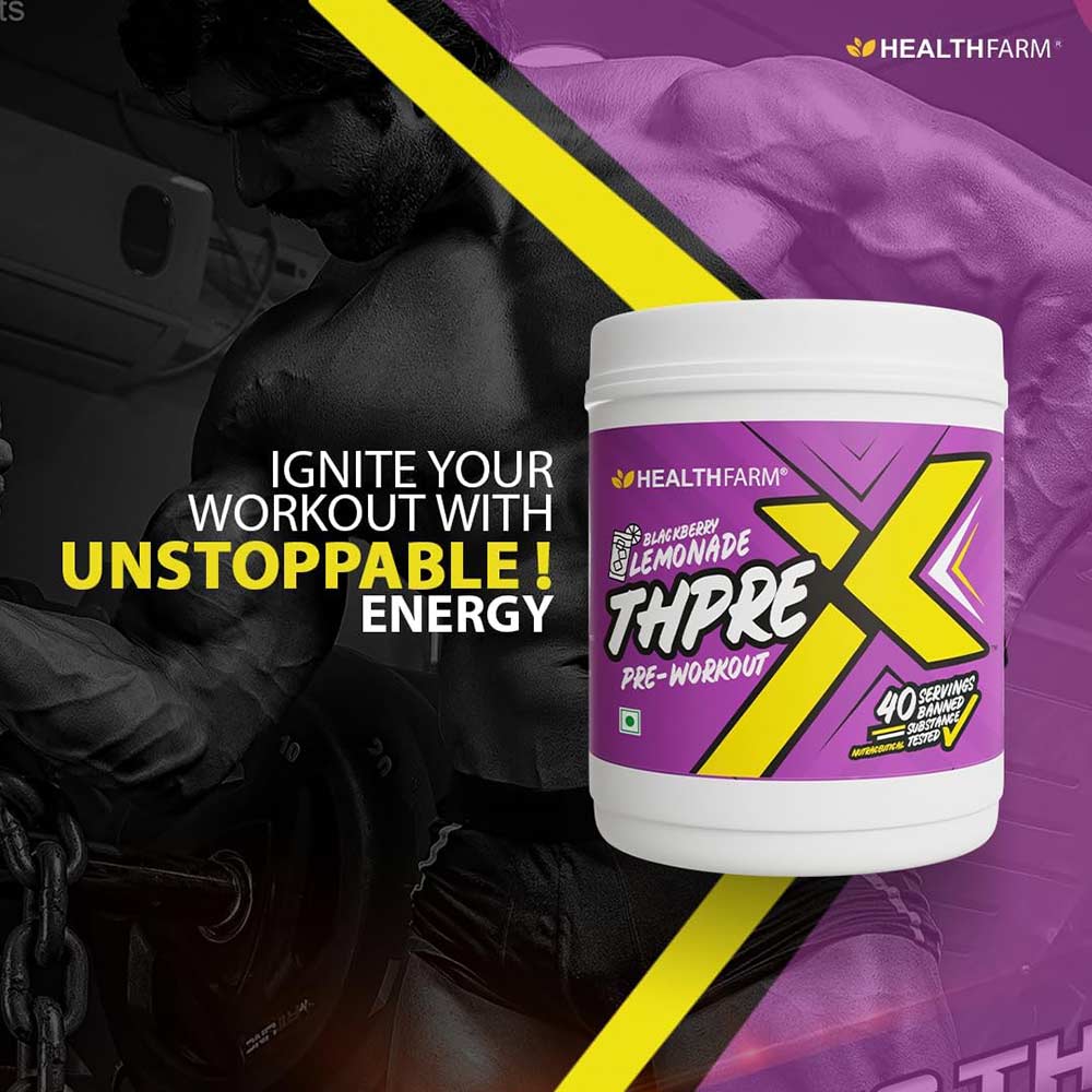Healthfarm ThPre X Pre-Workout, 500 g (1.1 lb), Blackberry Lemonade