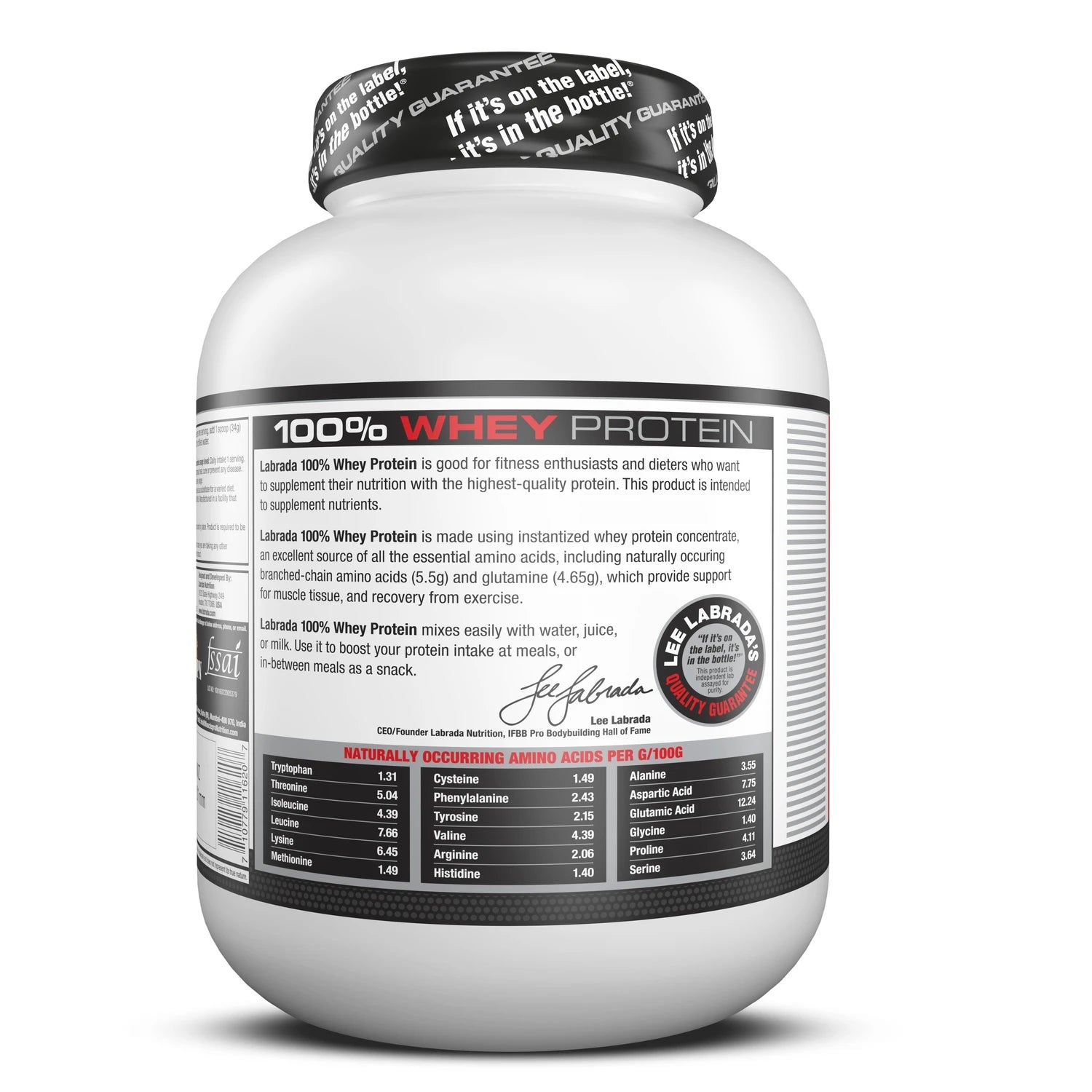 Labrada 100% Whey Protein, 1.81 Kg (3.9 Lb), Chocolate