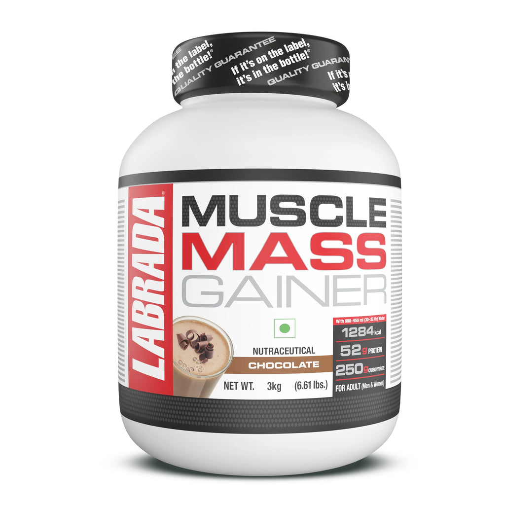 Labrada Muscle Mass Gainer - 3 Kg (6.6 Lb), Chocolate