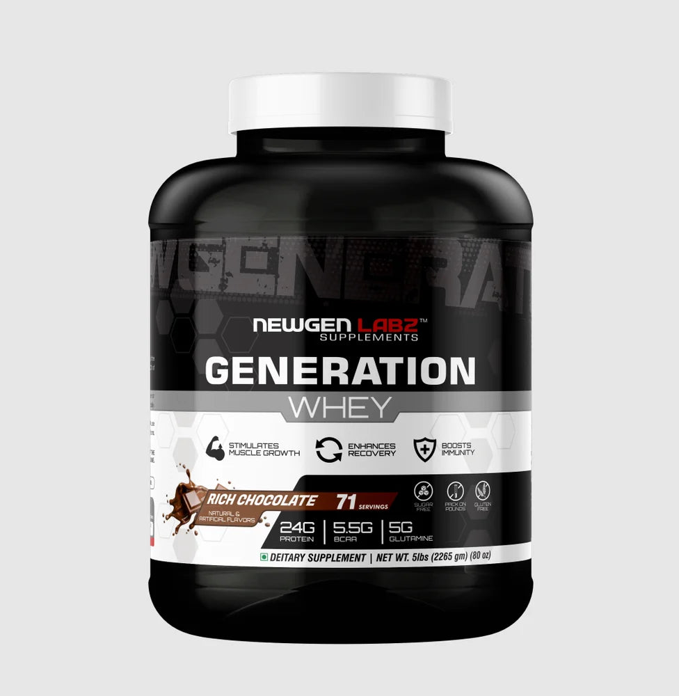 NEWGEN LABS Whey Protein, 5 Lbs, Rich Chocolate, High-Quality Protein for Muscle Growth & Recovery