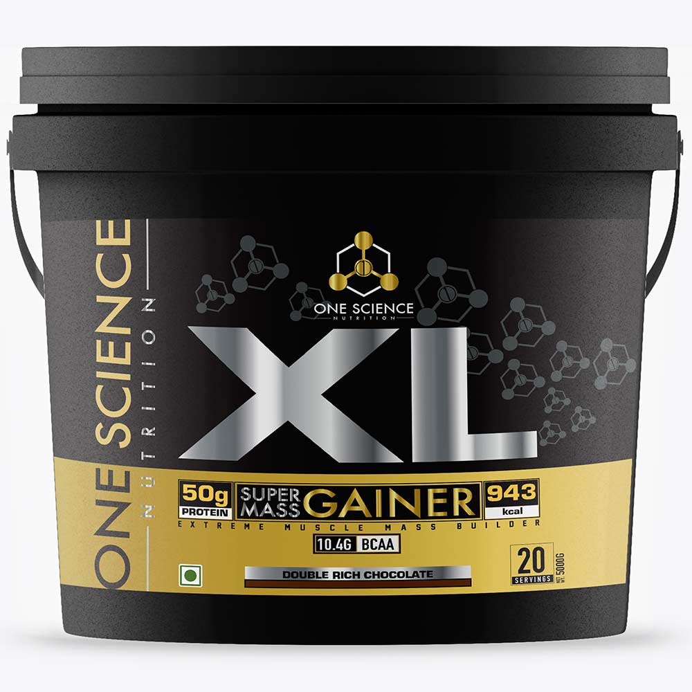 One Science XL Super Mass Gainer, 5 kg (11 lb), Double Rich Chocolate