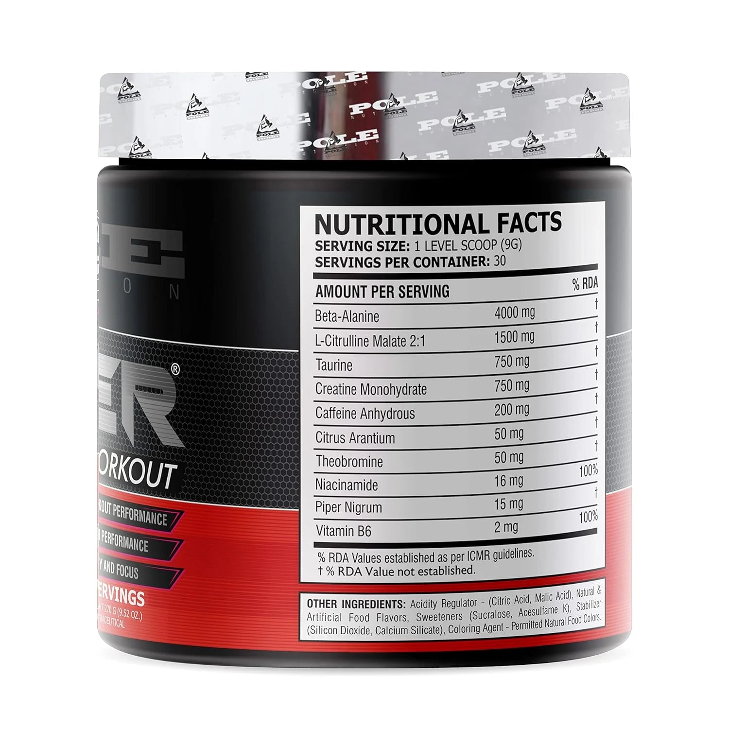 Pole Nutrition Teazer Pre-Workout - 272.16 gm (0.6 Lb), Tasty Watermelon