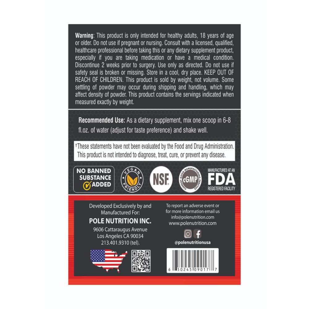 Pole Nutrition Teazer Pre-Workout - 272.16 gm (0.6 Lb), Tasty Watermelon