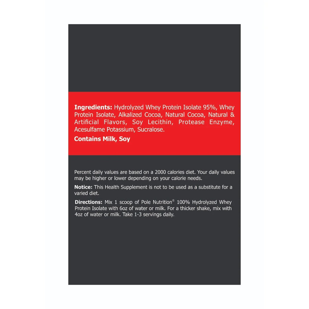 Pole Nutrition Isolate 100% Hydrolyzed Whey Protein - 2.26 Kg (5 Lb), Rich Chocolate