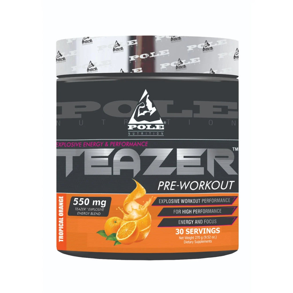 Pole Nutrition Teazer Pre-Workout - 272.16 gm (0.6 Lb), Tropical Orange