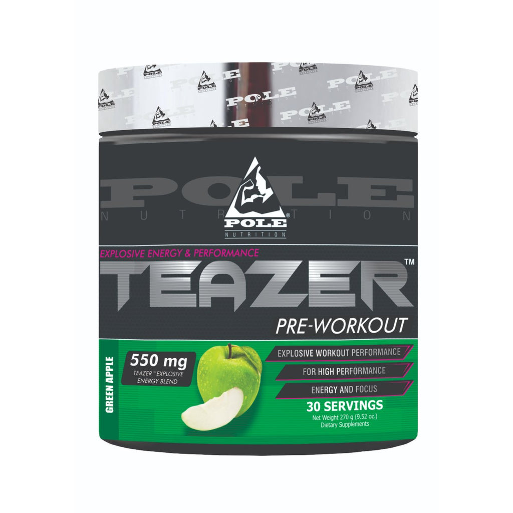 Pole Nutrition Teazer Pre-Workout - 272.16 gm (0.6 Lb), Green Apple