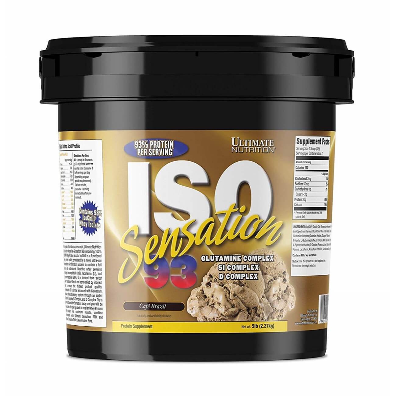 Ultimate Nutrition ISO Sensation 93, 2.26 Kg (5 Lb), Cafe Brazil