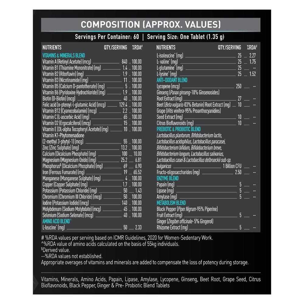 MuscleBlaze MB-Vite MultiVitamins - 60 Tabs