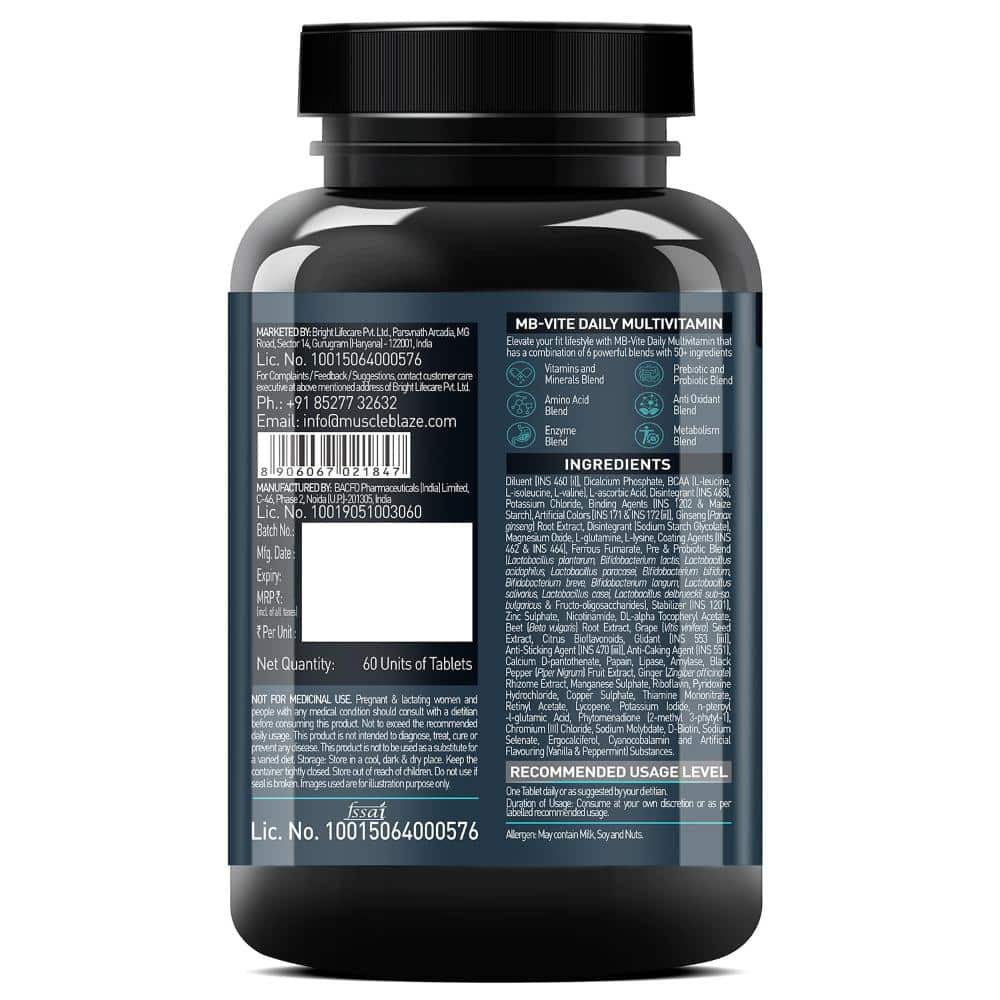 MuscleBlaze MB-Vite MultiVitamins - 60 Tabs