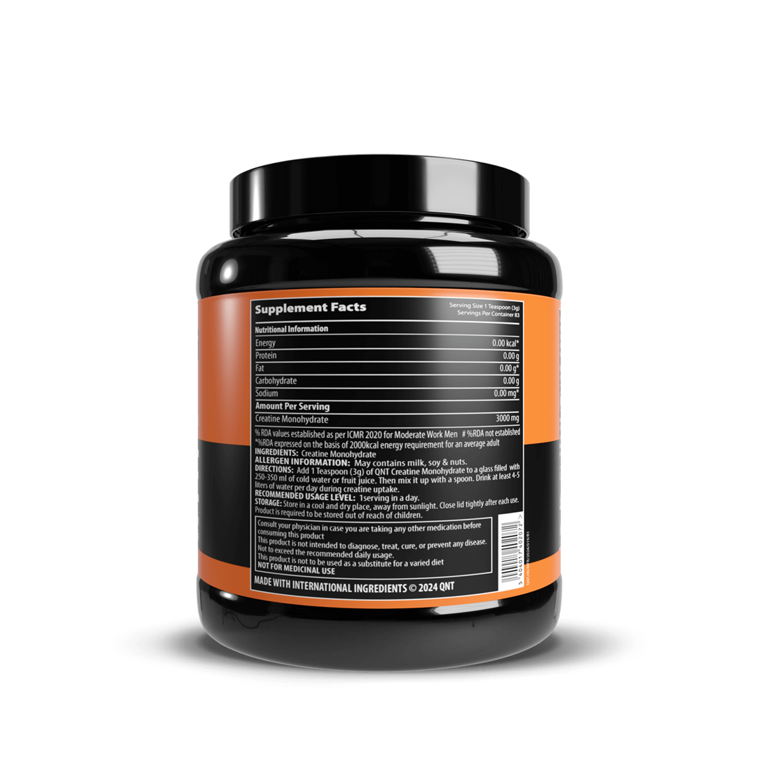 QNT CREATINE MONOHYDRATE POWDER | 250 G
