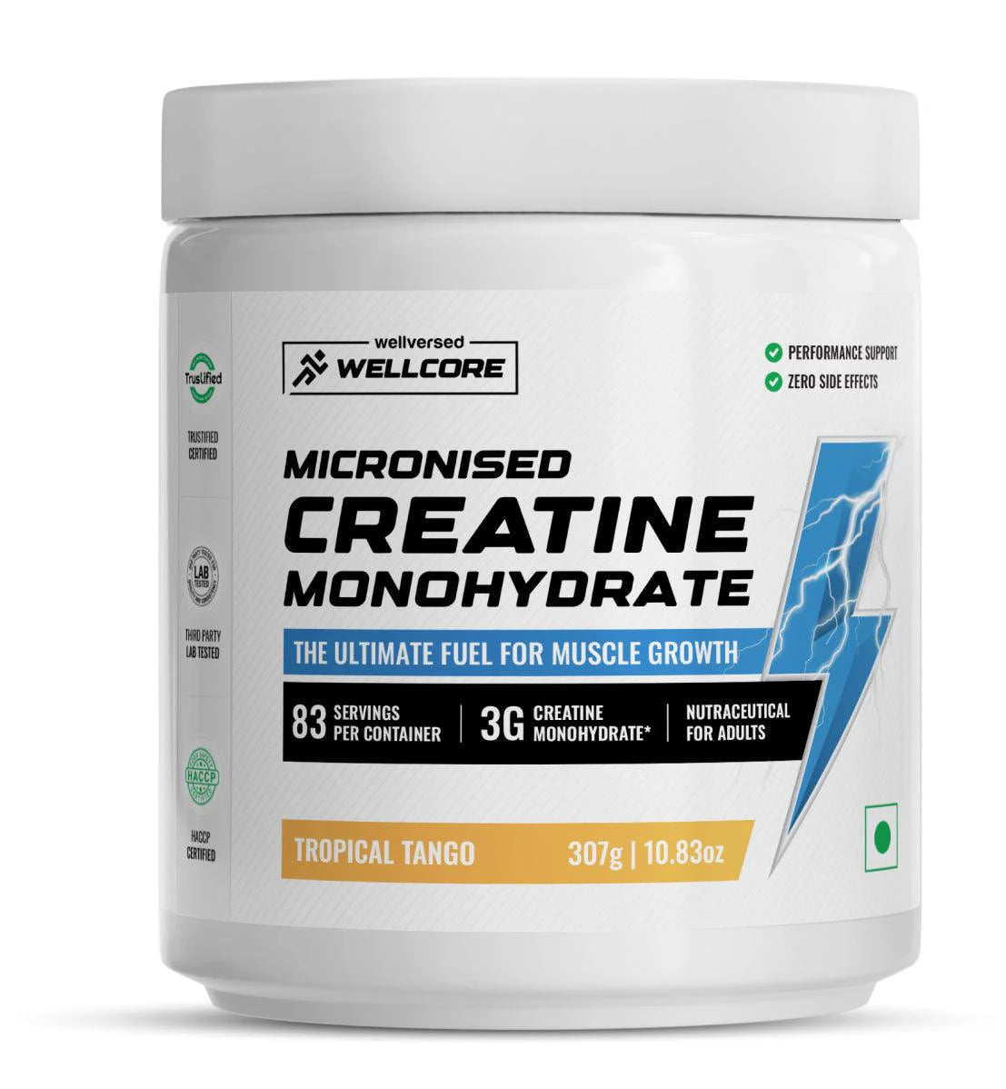 Wellcore – Micronised Creatine Monohydrate (307gm, 83 Servings), Tropical Tango